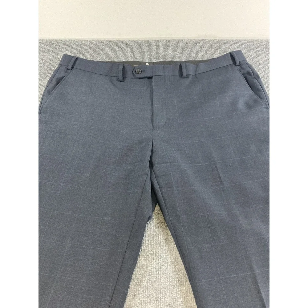 Lauren Ralph Lauren 100% Wool Dress Pants 42x30 Gray Natural Stretch Flat Front